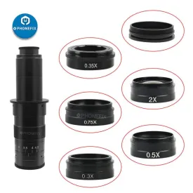 0.5X Barlow Lens Auxiliary Objective Glass for 180X 300X C-MOUNT