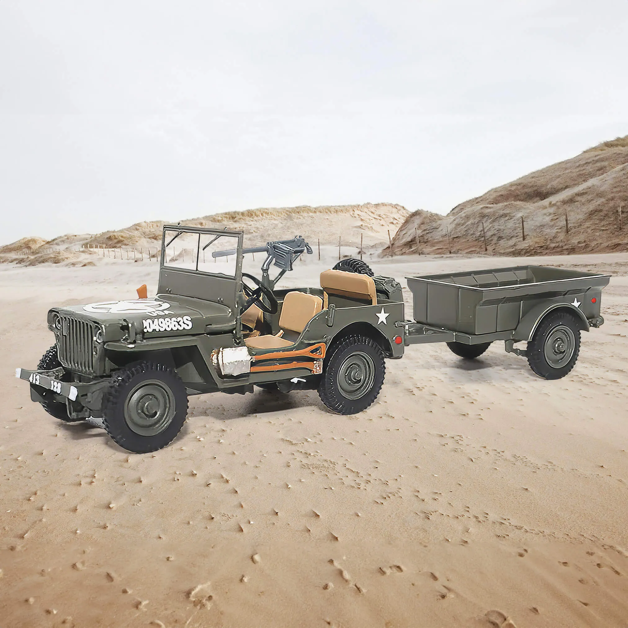 1/4-Ton Willys Jeep With Trailer