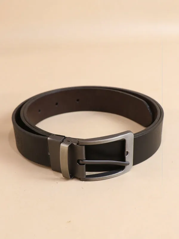 2 in 1 Black & Brown Faux Leather Belt For Men's MB16