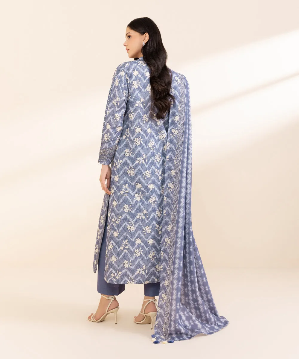 3 Piece - Printed Light Khaddar Suit