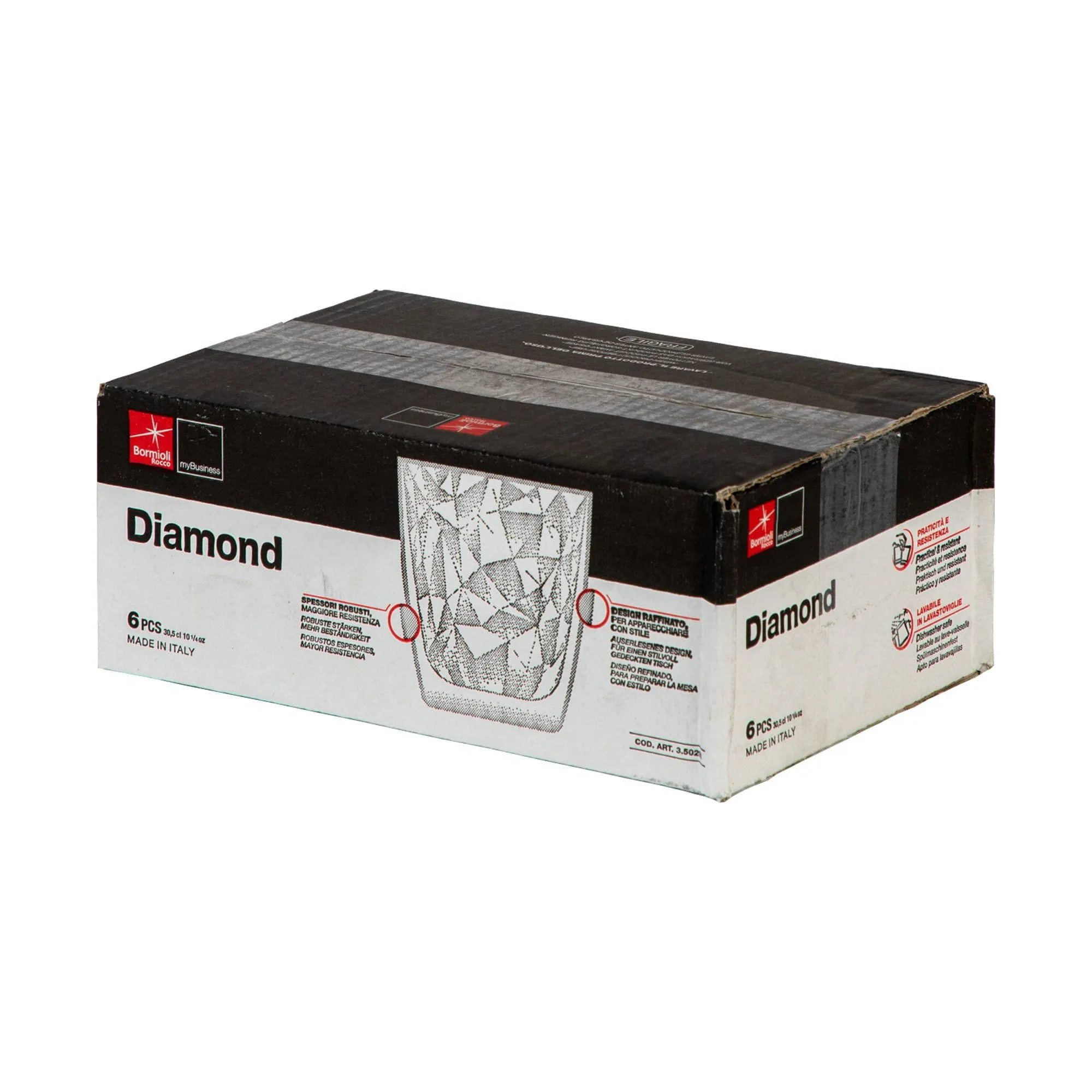 300ml Diamond Whisky Glasses - Pack of Six - By Bormioli Rocco