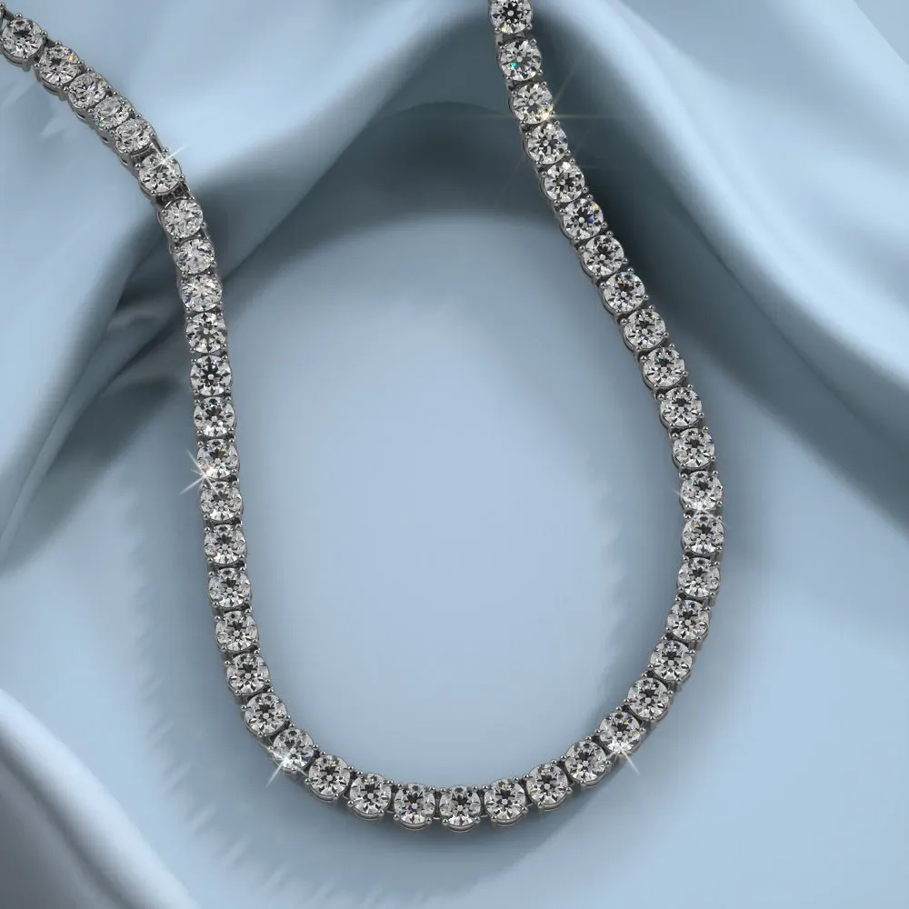 4 Prong Riviera Lab-Grown Diamond Necklace with 13.92 ct.(finished) 3.1mm