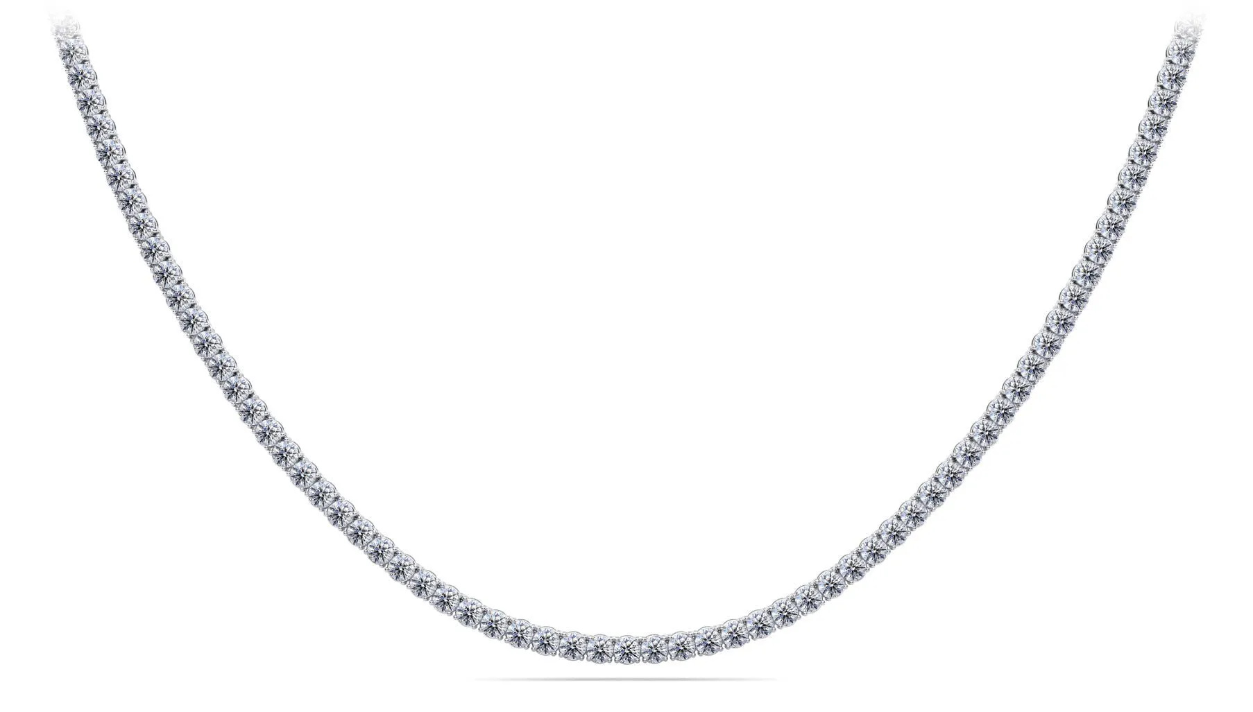 4 Prong Riviera Lab-Grown Diamond Necklace with 13.92 ct.(finished) 3.1mm