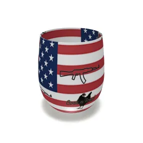 #411 cocknload water glass usa print