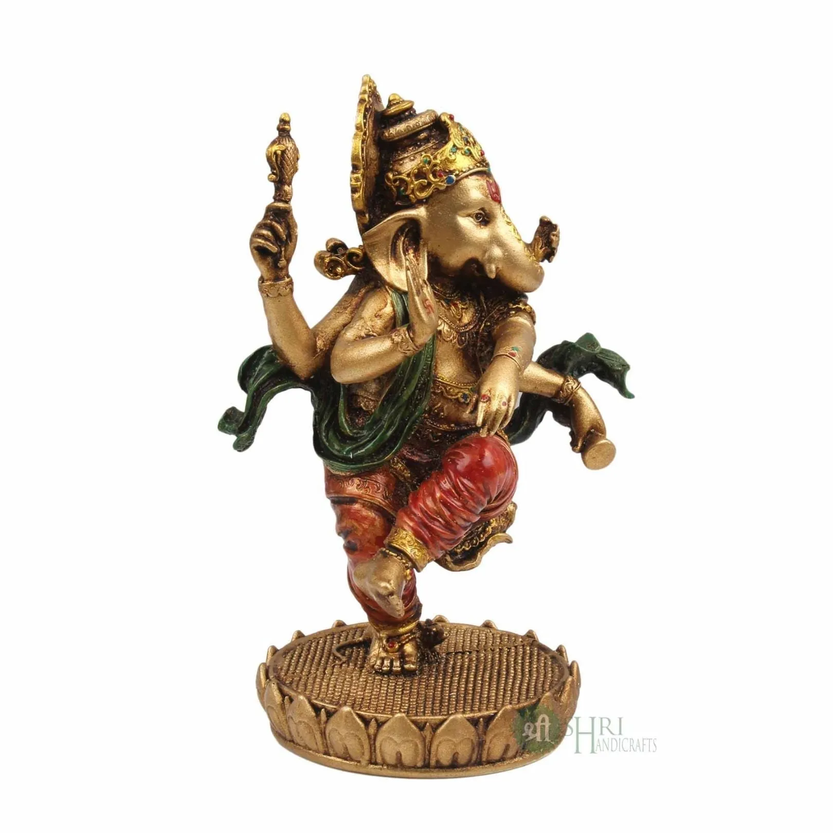 8" DANCING GANESHA METAL FINISH