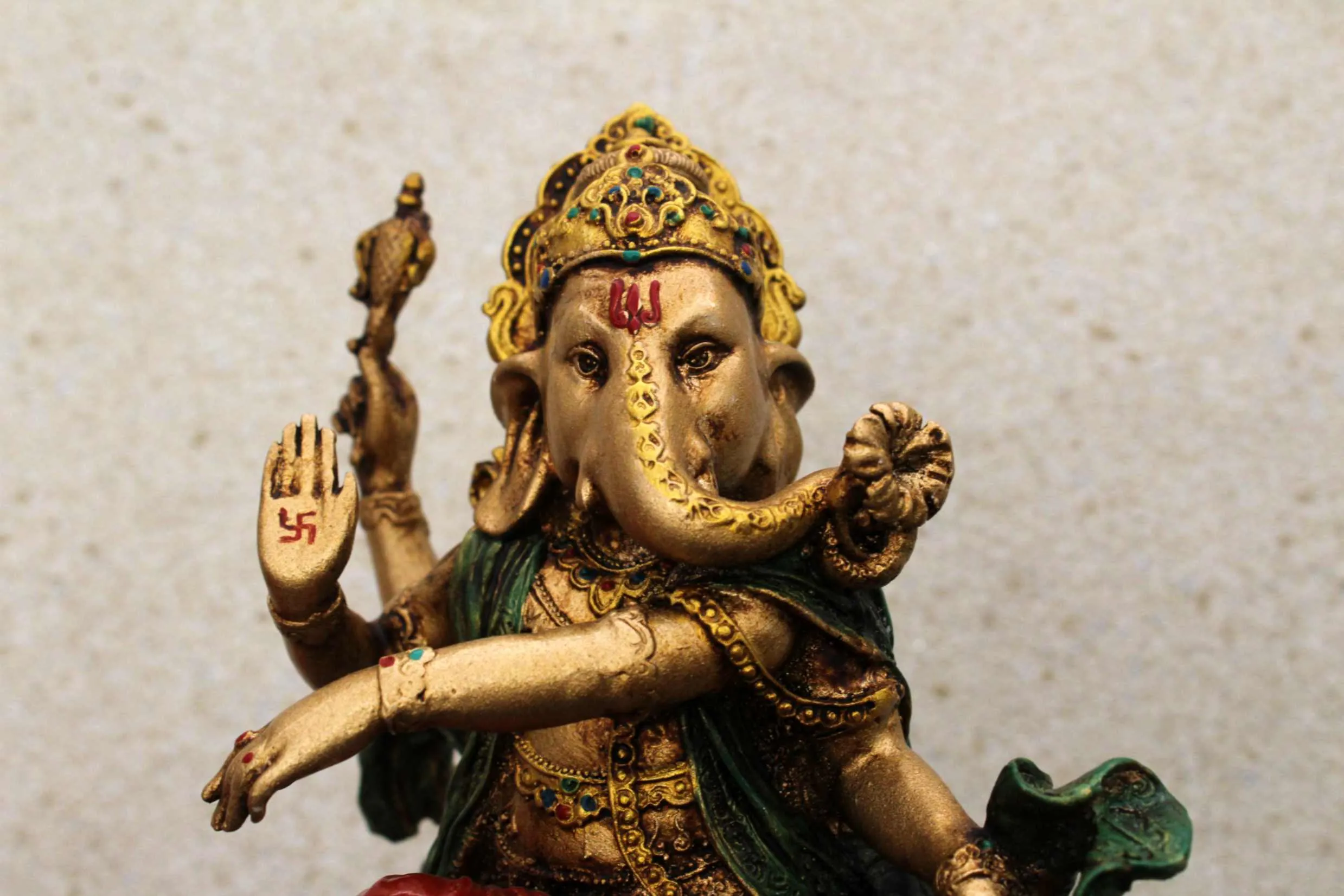 8" DANCING GANESHA METAL FINISH