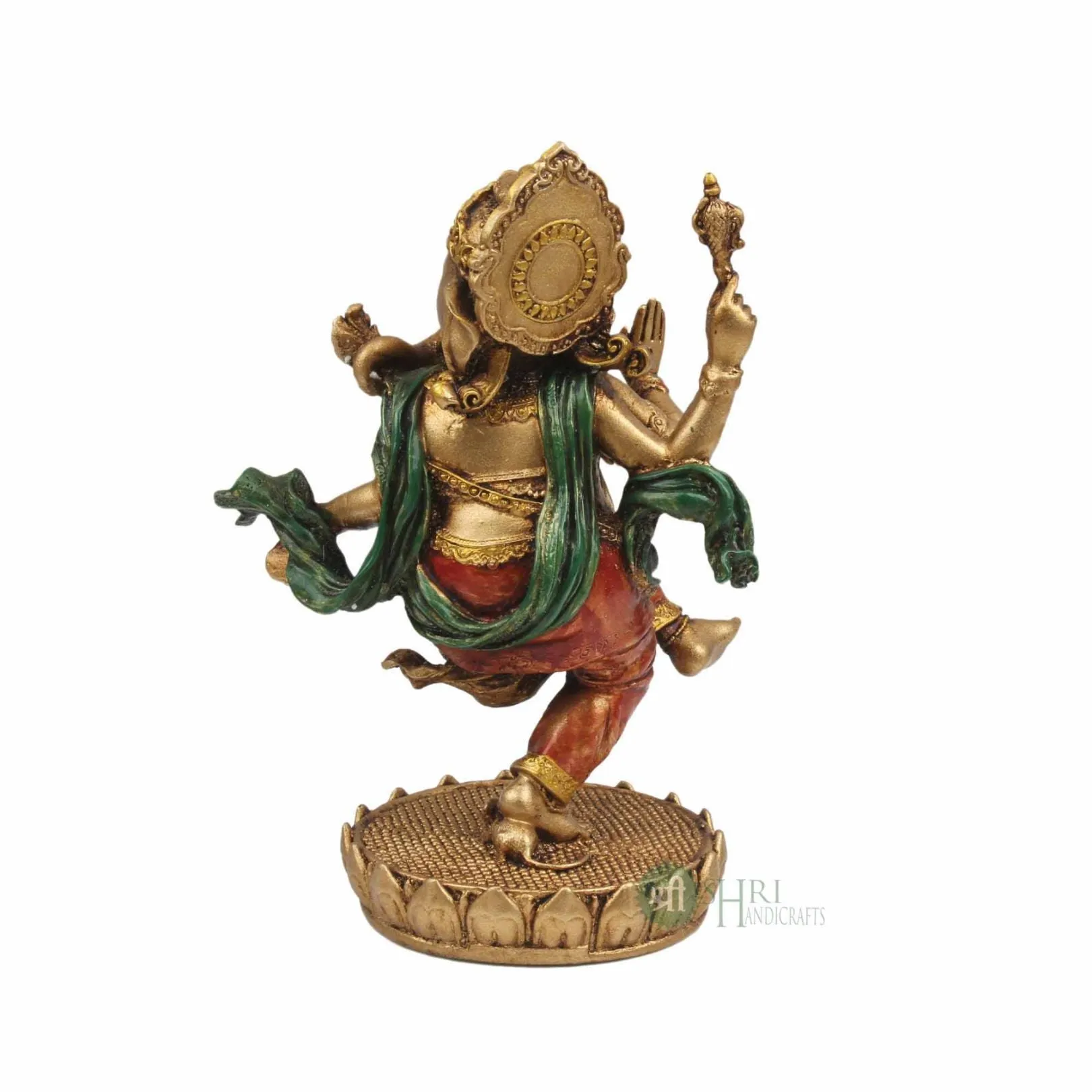 8" DANCING GANESHA METAL FINISH