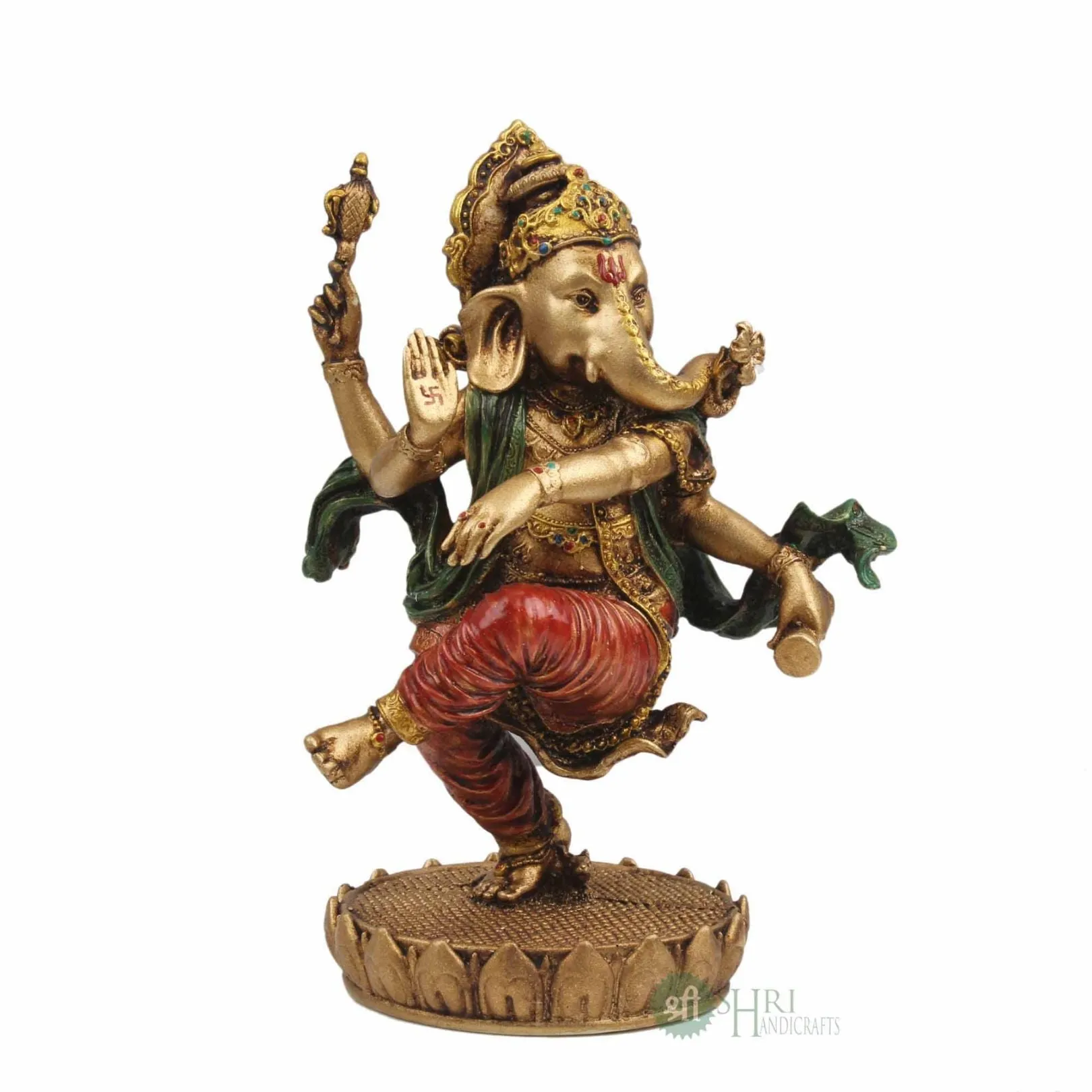 8" DANCING GANESHA METAL FINISH