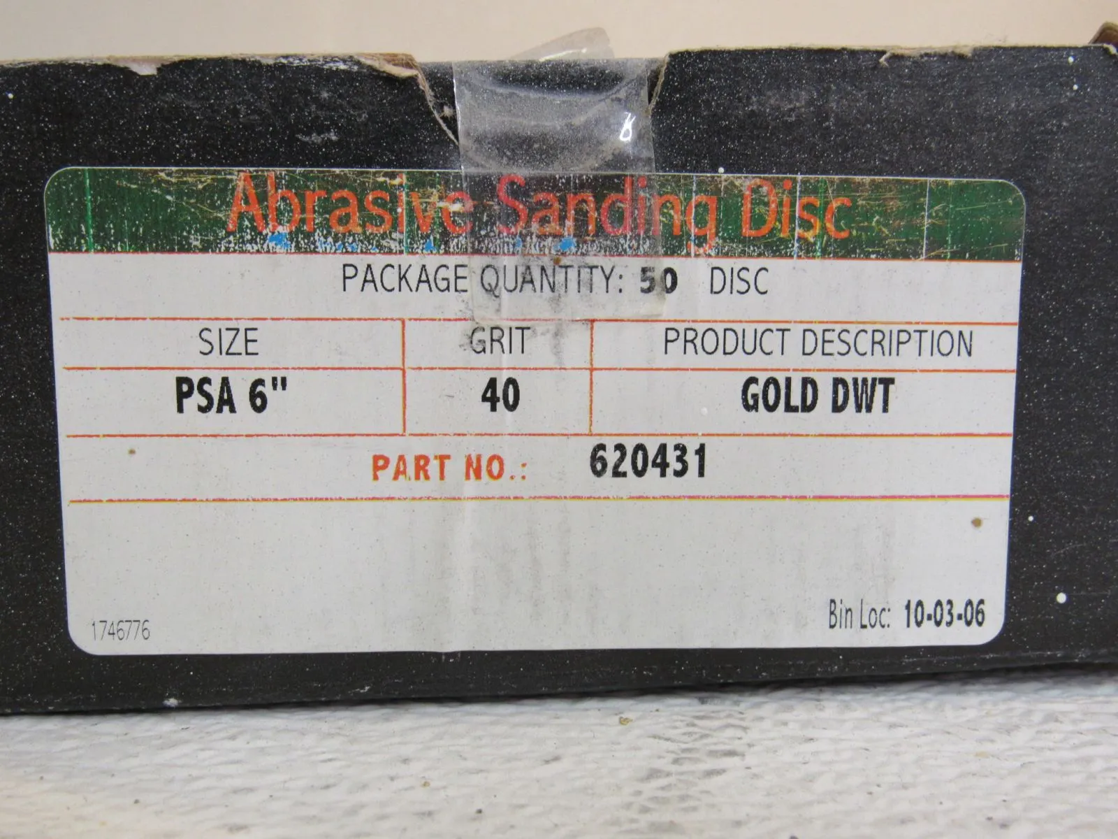 Abrasive Sanding Disk Gold DWT 40 Grit PSA 6in 50 Count 620431 -- New