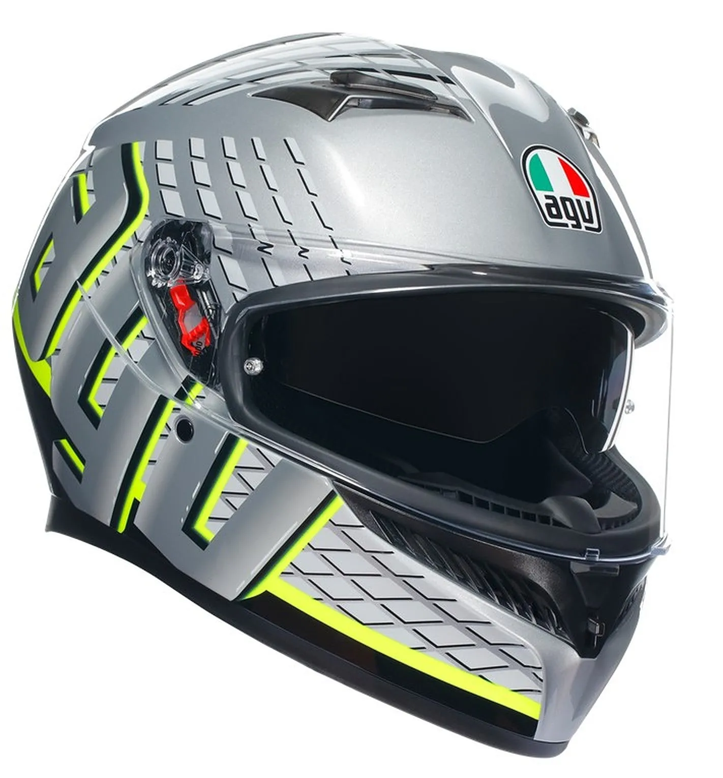 AGV K3 E2206 Full Face Motorcycle Helmet - Fortify Grey, Black, Yellow