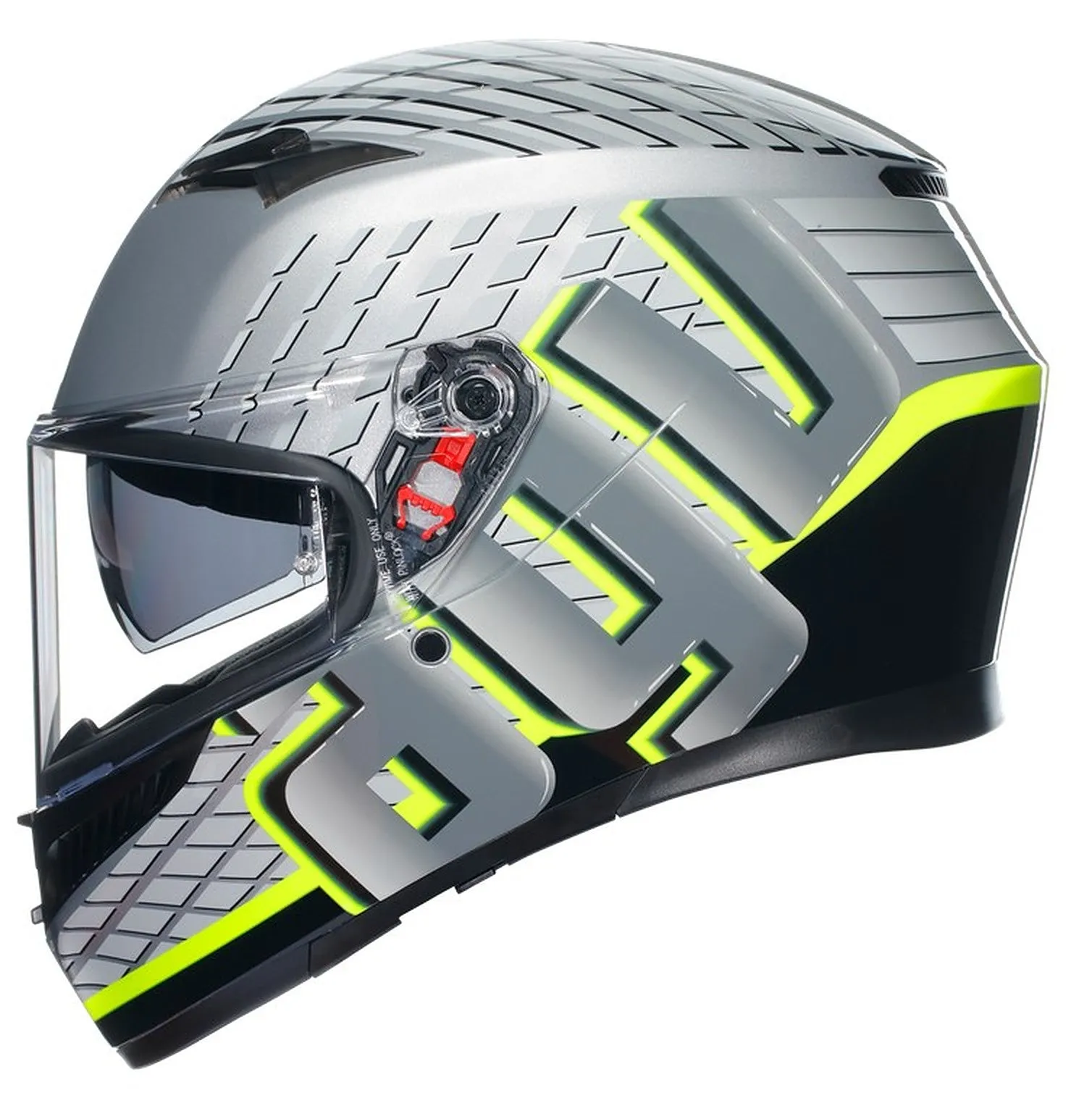 AGV K3 E2206 Full Face Motorcycle Helmet - Fortify Grey, Black, Yellow