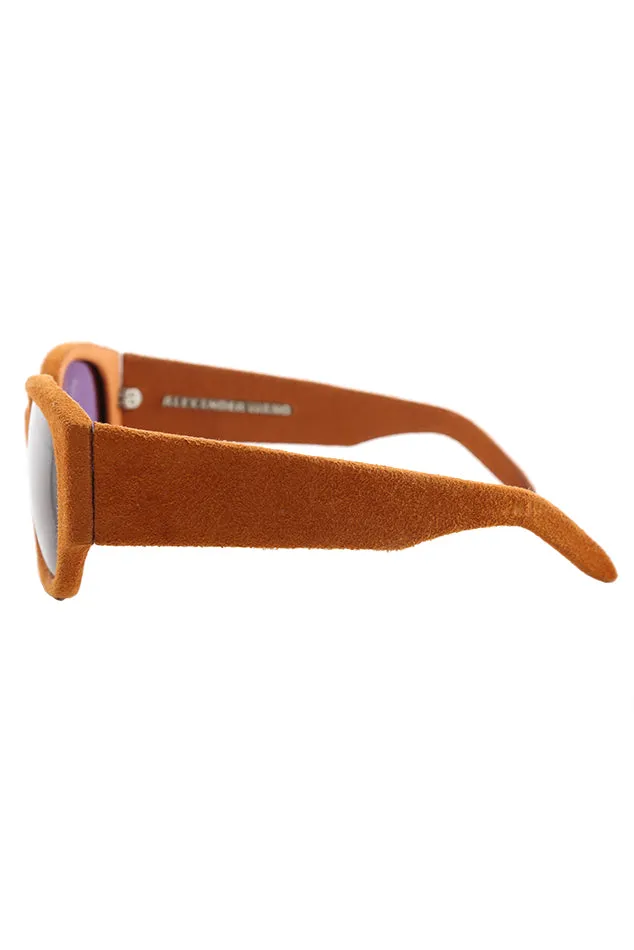 Alexander Wang Terracotta Suede Rectangle Sunglasses