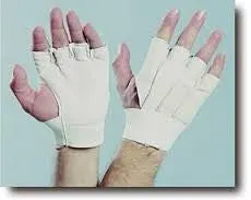 Anti-Vibration White Grain Leather Hand Guard Glove