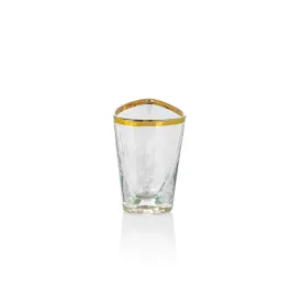 Aperitivo Triangular Shot Glass Luster w/ Gld Rim