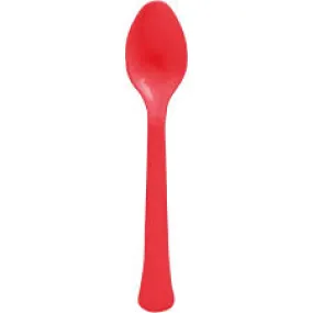 Apple Red Plastic Spoons 20ct.