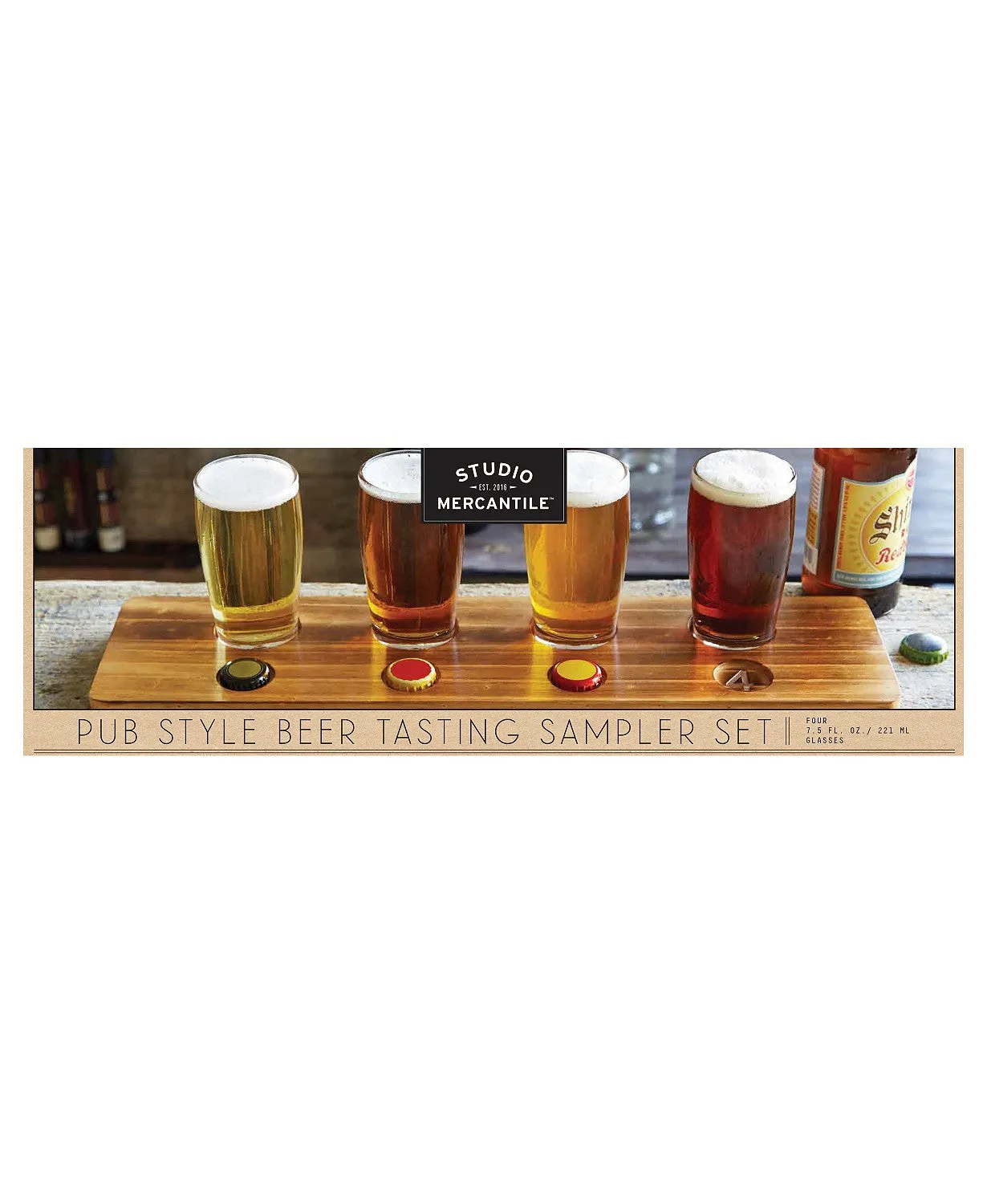 Beer Tasting 5-Piece Flight Wood Set