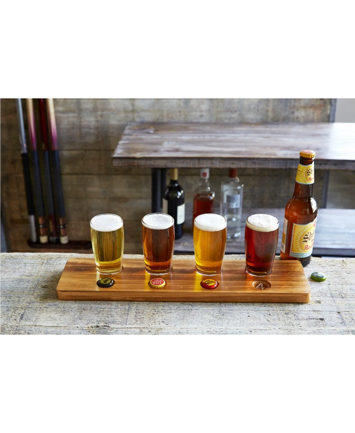 Beer Tasting 5-Piece Flight Wood Set