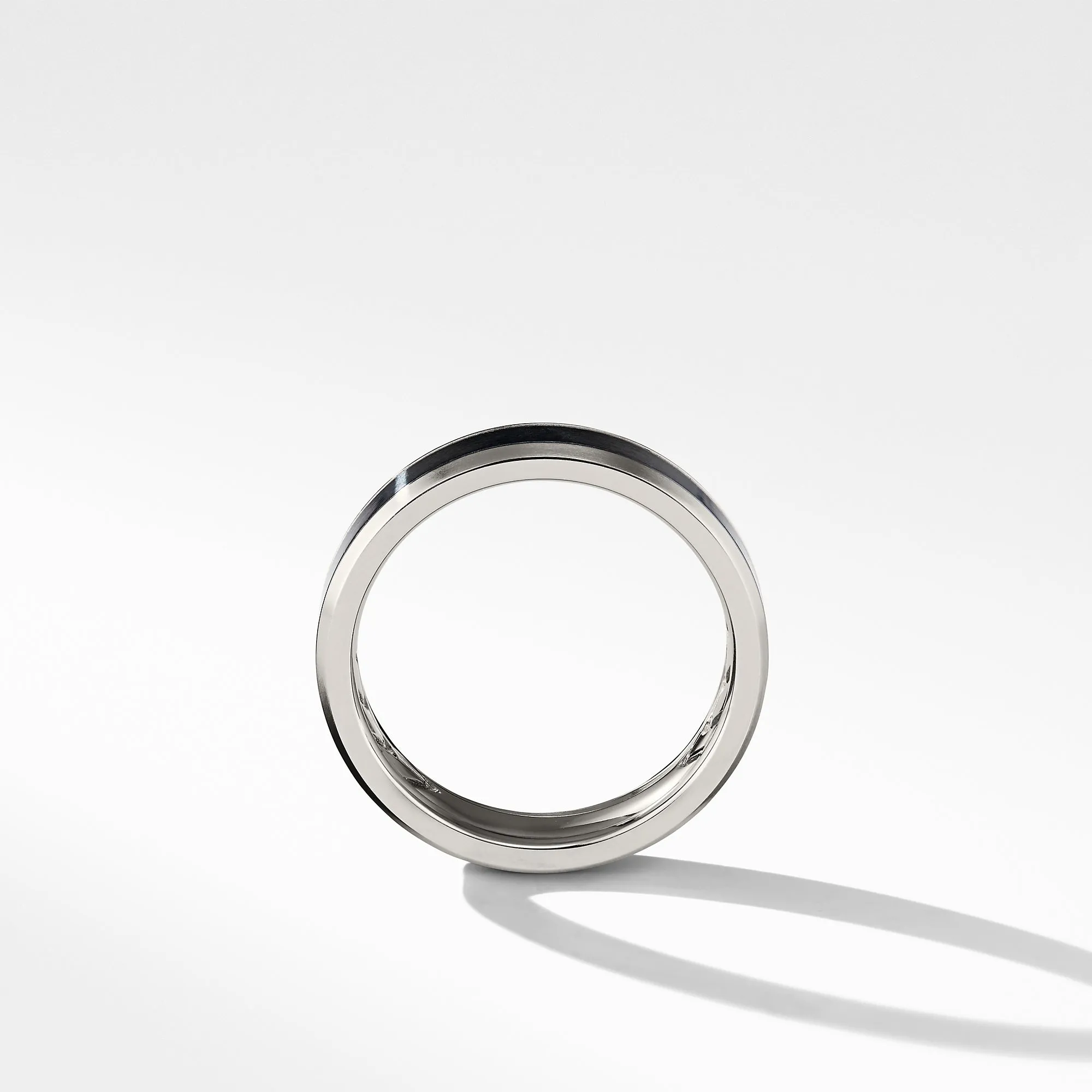 Beveled Band Ring in Grey Titanium with Black Titanium