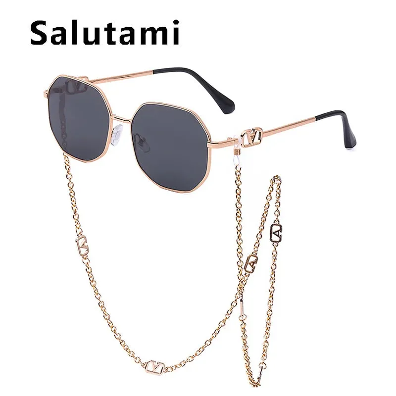 Chain Polygon Square Sunglasses