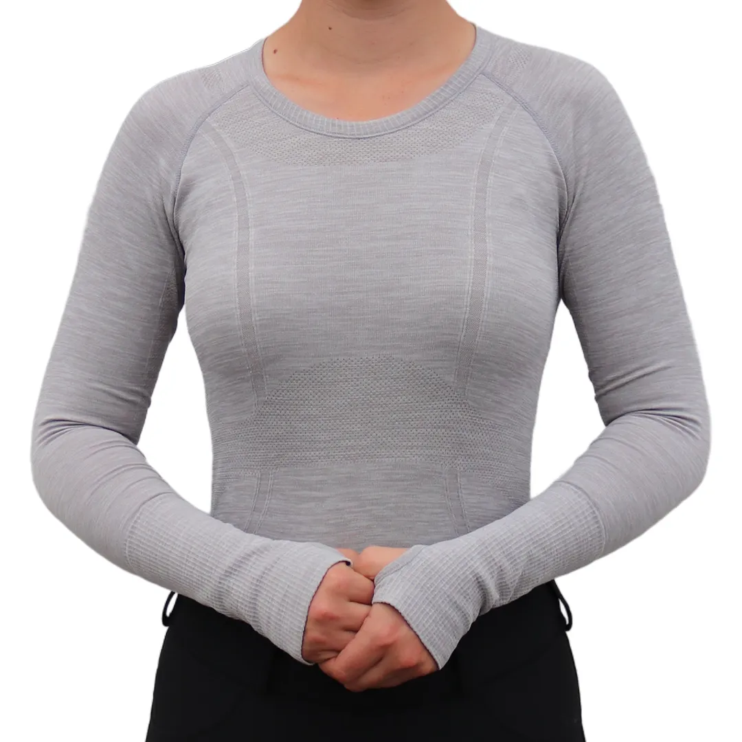 Chic Athletic Long Sleeve Shirt - Gray