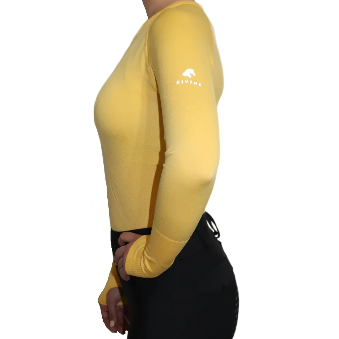 Chic Athletic Long Sleeve Shirt - Yellow