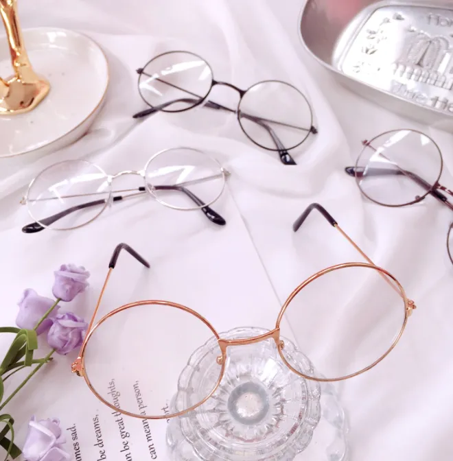 College style literary flat glasses PL21258