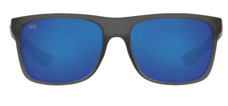 Costa Del Mar Remora Matte Crystal Smoke Blue Logo Frame -  Blue Mirror 580 Plastic Lens - Polarized Sunglasses