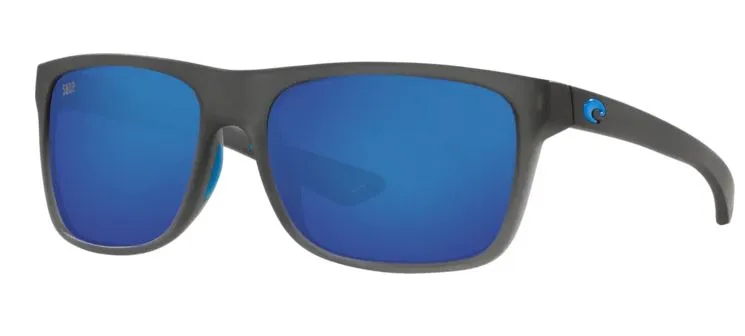 Costa Del Mar Remora Matte Crystal Smoke Blue Logo Frame -  Blue Mirror 580 Plastic Lens - Polarized Sunglasses