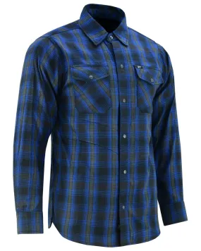 Daniel Smart Flannel Shirt - Daze Blue and Black