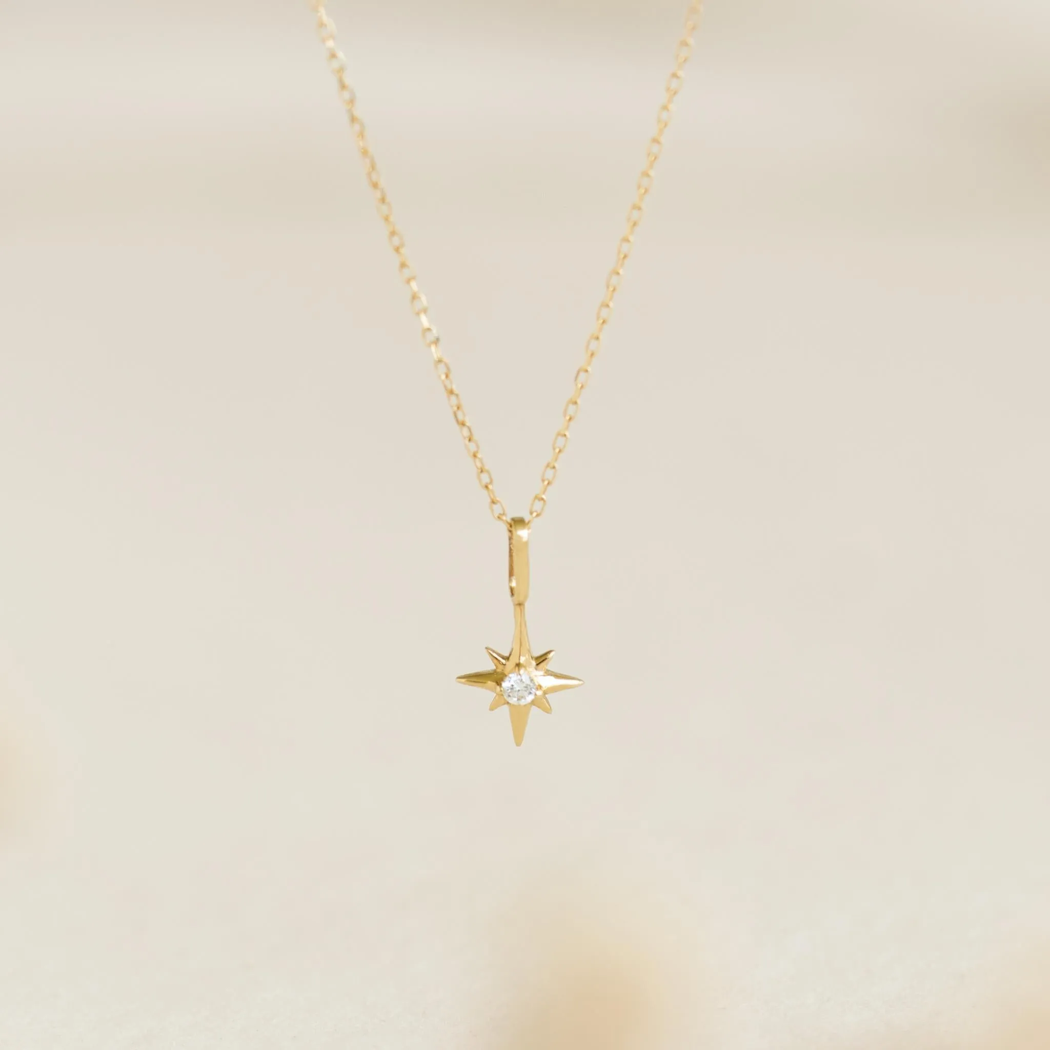 Diamond Star Charm 14k Gold