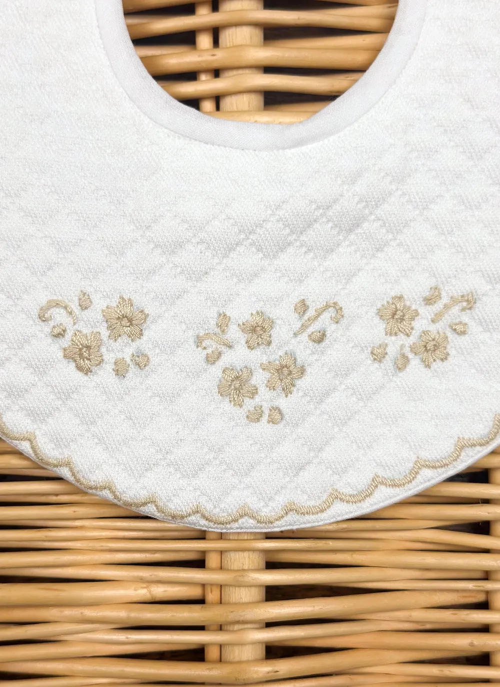 Embroidered Flowers bib