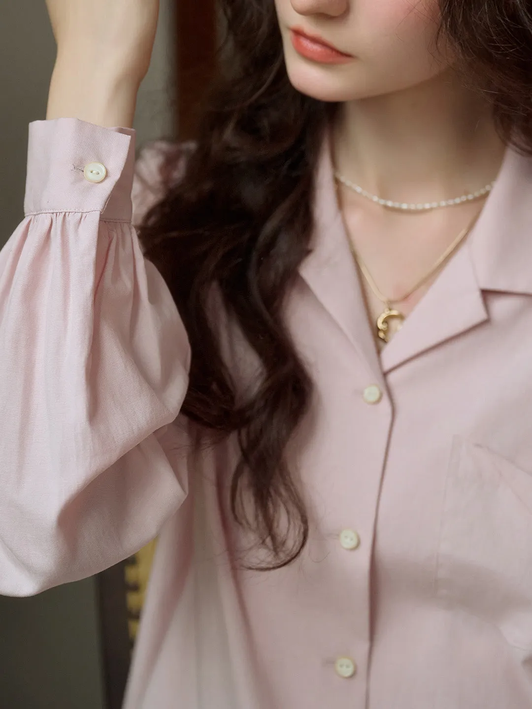 Estelle Vintage Elegant Lapel Pocket Shirt