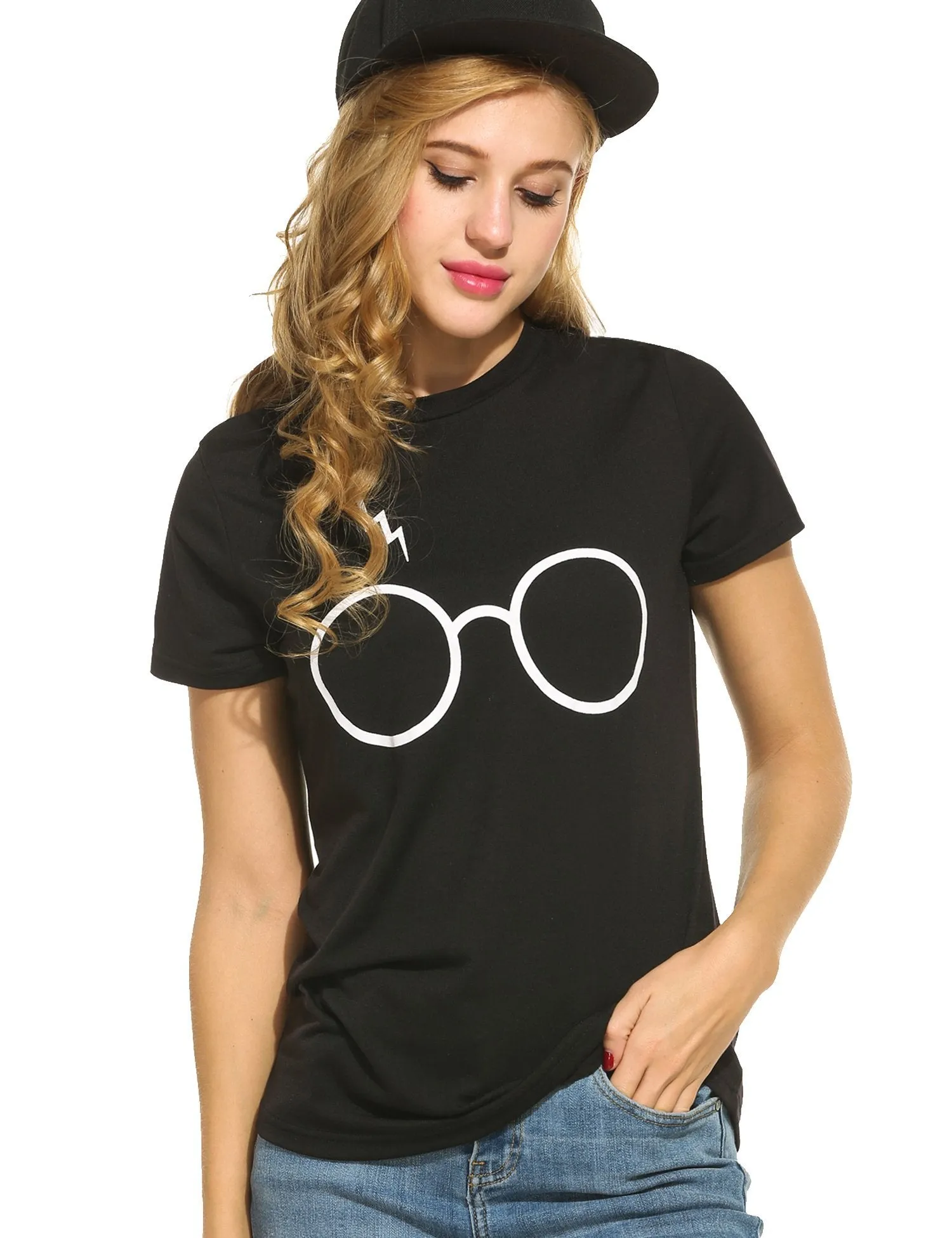 Glasses Print T-Shirt