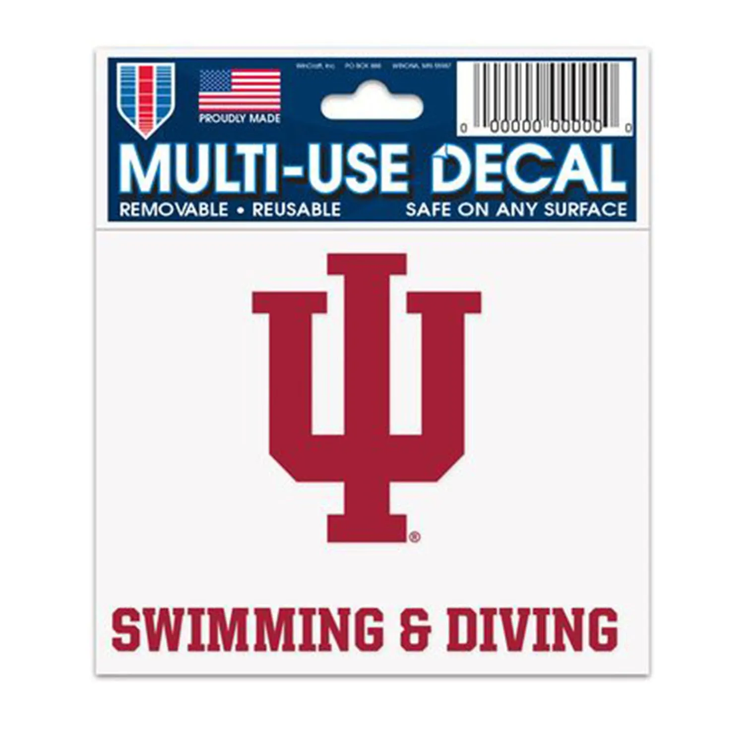 Indiana Hoosiers 3" x 4" Swimming & Diving Decal