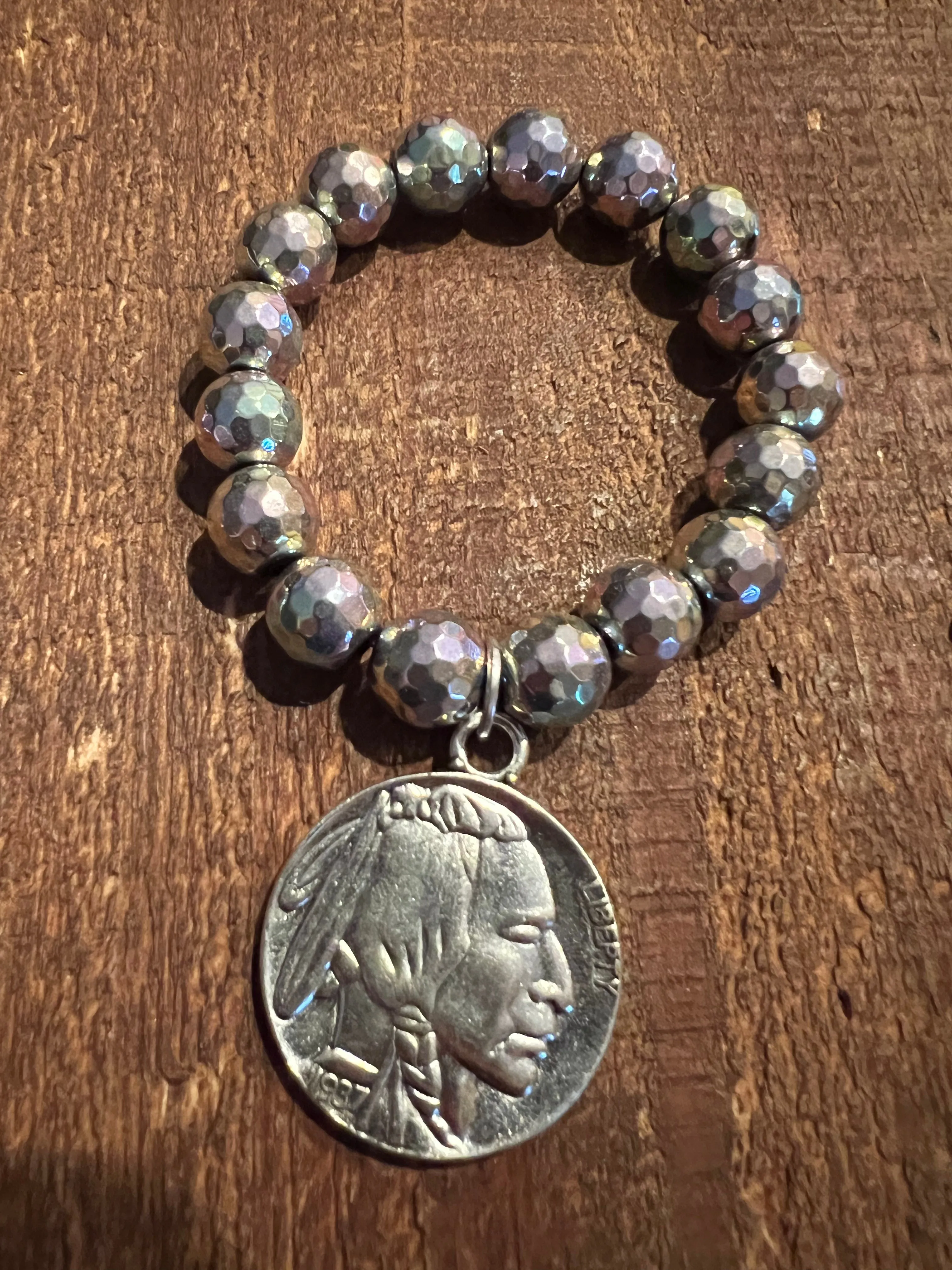 Iridescent Coin Bracelet