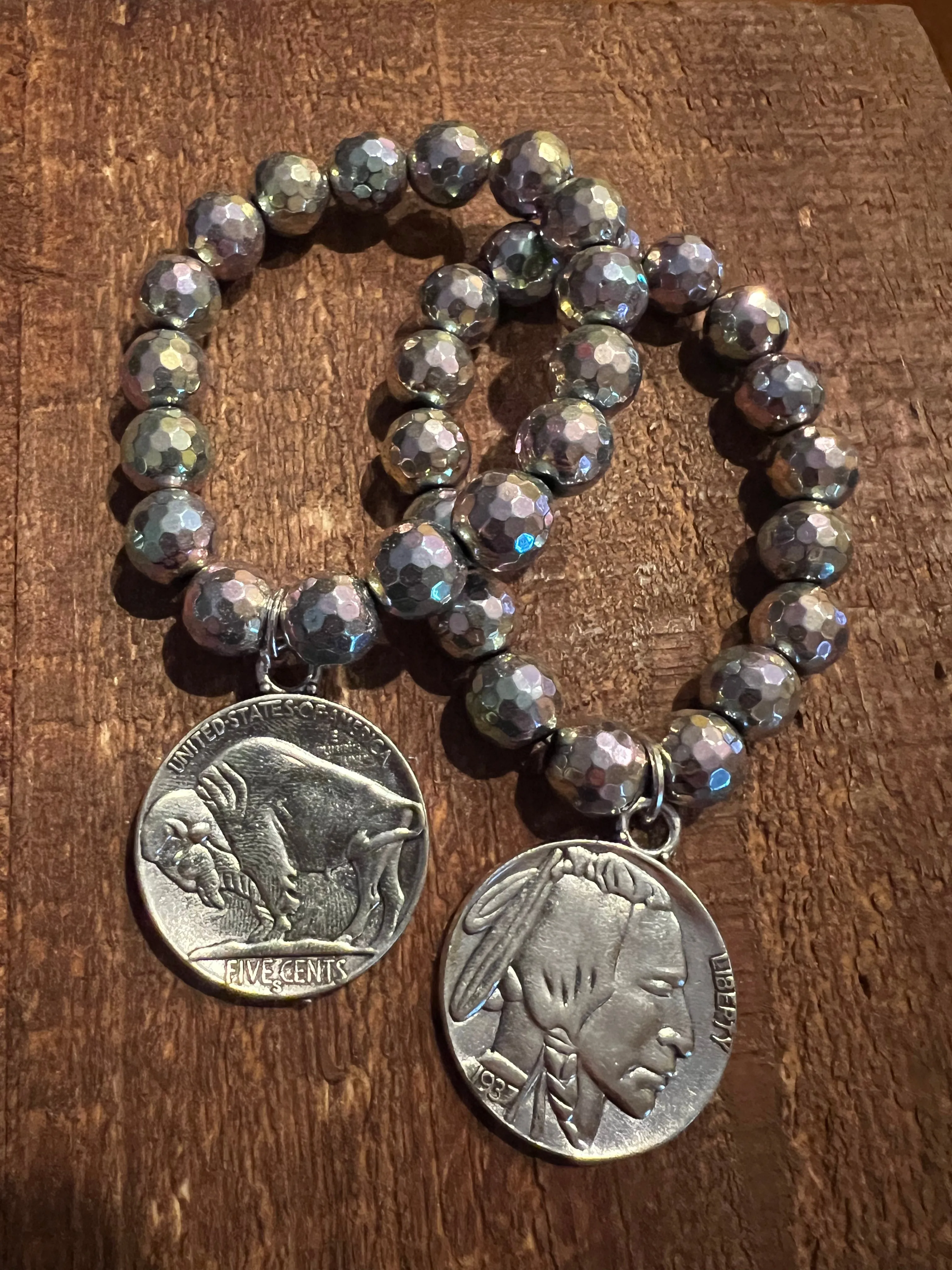 Iridescent Coin Bracelet