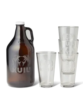 KUIU 64 oz Engraved Growler and Pint Glass Set | Clear