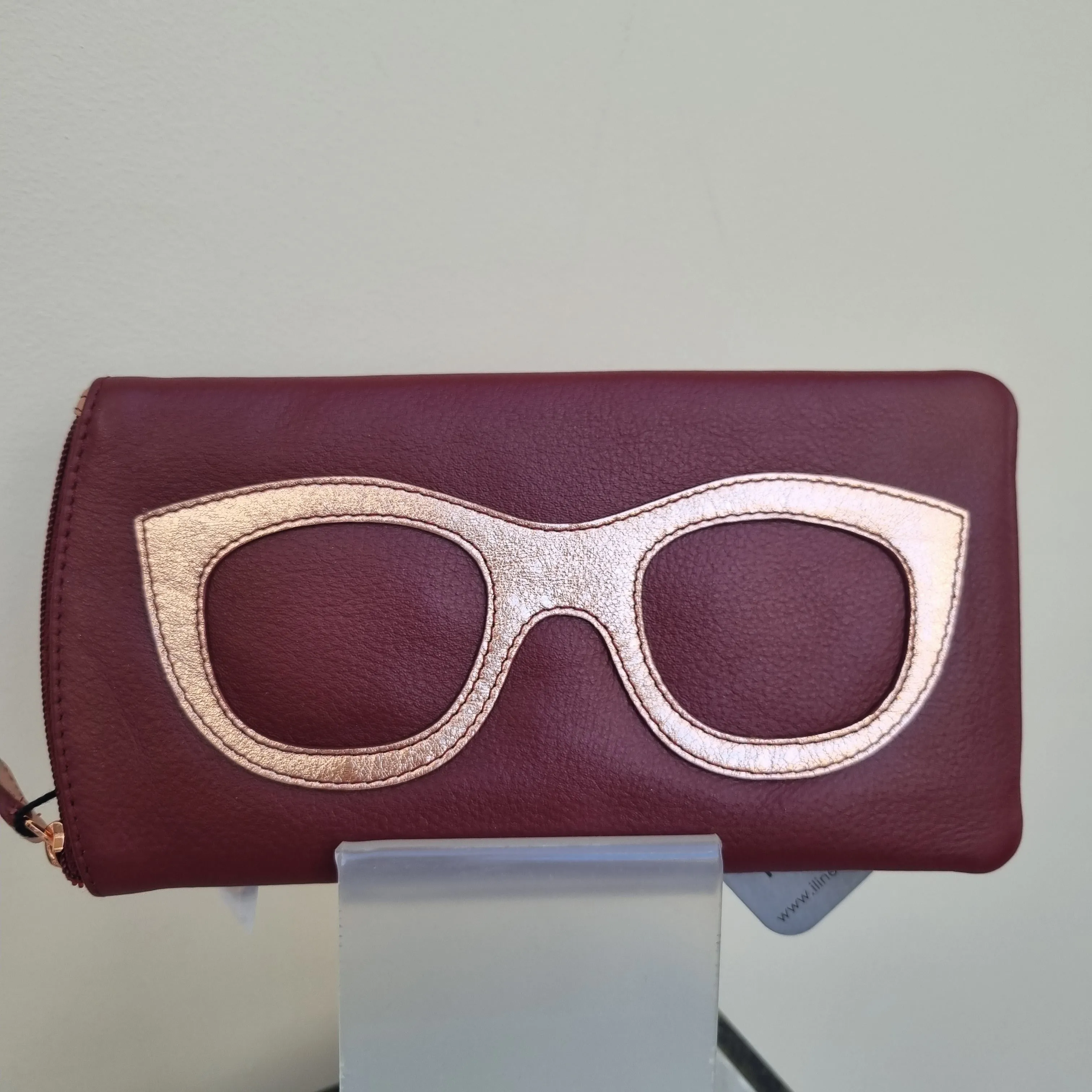 Leather Eyeglass Case with Glass Frame Print