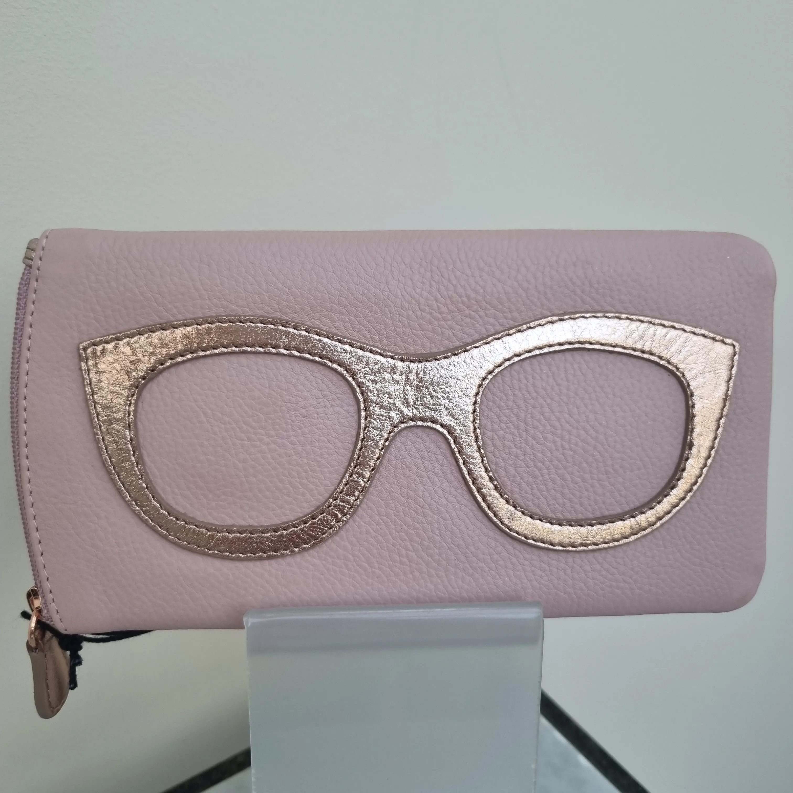 Leather Eyeglass Case with Glass Frame Print