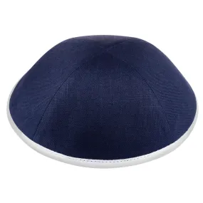 Linen Yarmulke with Coloured Rim