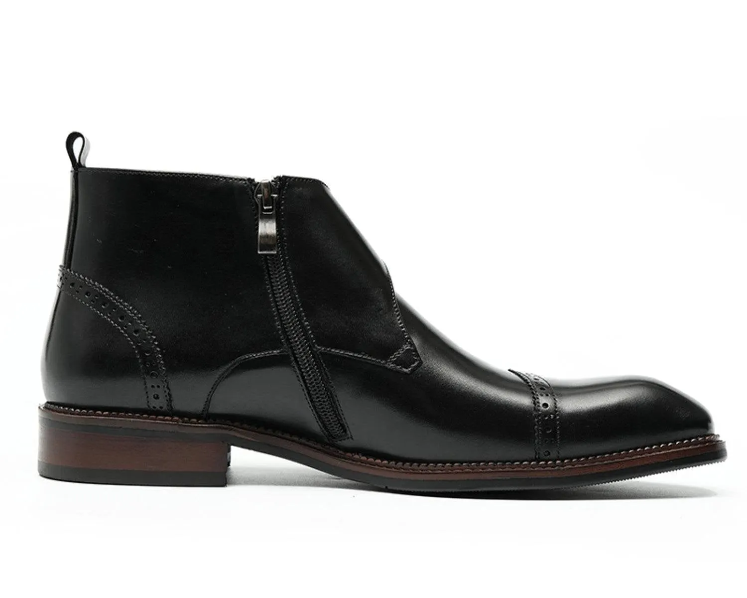 Men's Leather Single Monk Strap Dress Boots | Classic Style Footwear