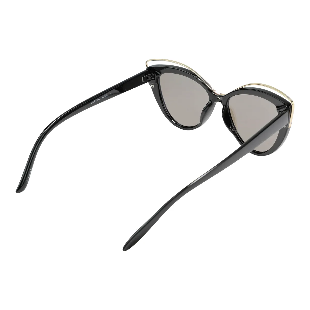 Mirrored Cat Eye Sunglasses Black/Blue