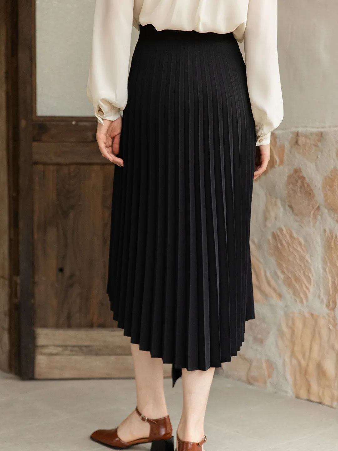 Nyla Chiffon Irregular Pleated Skirt