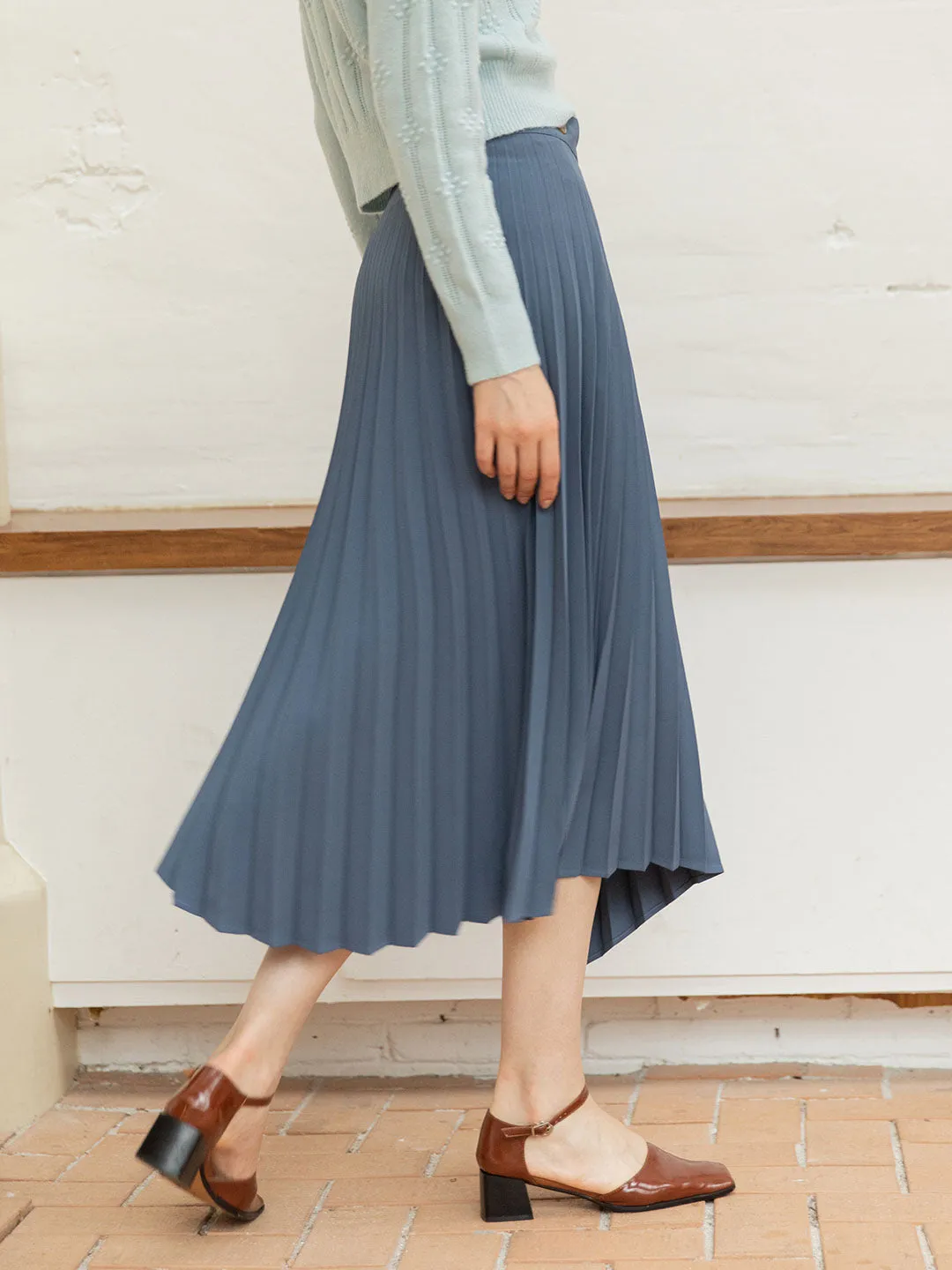 Nyla Chiffon Irregular Pleated Skirt