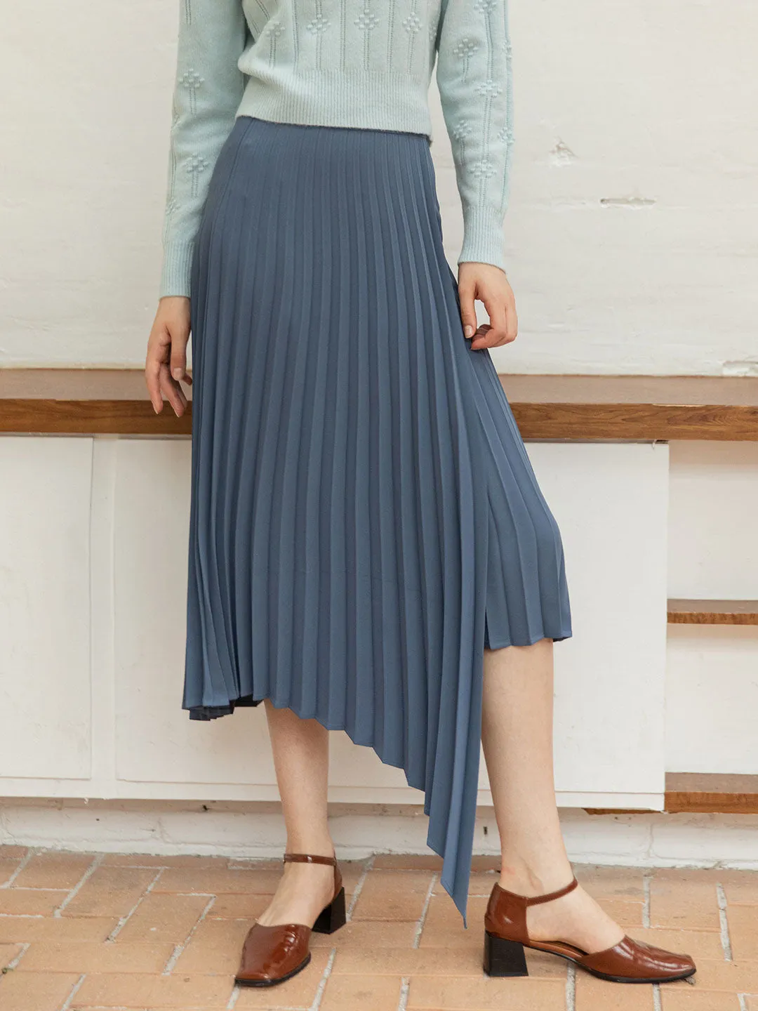 Nyla Chiffon Irregular Pleated Skirt