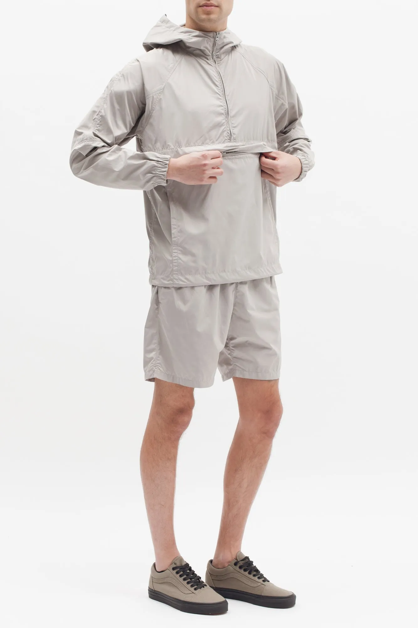 Nylon Popover Jacket - Grey