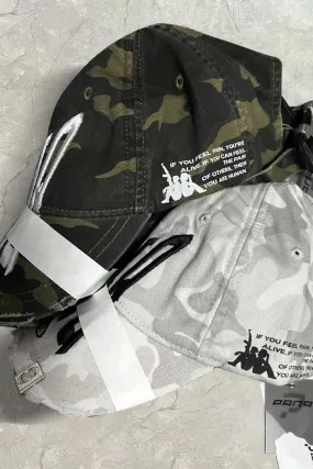 PANQ 2024FW Pin-Attached Destoryed Camo Caps