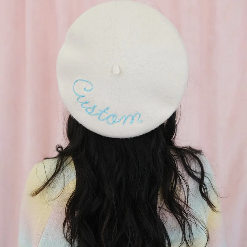 Personalized Beret with Back Stitching