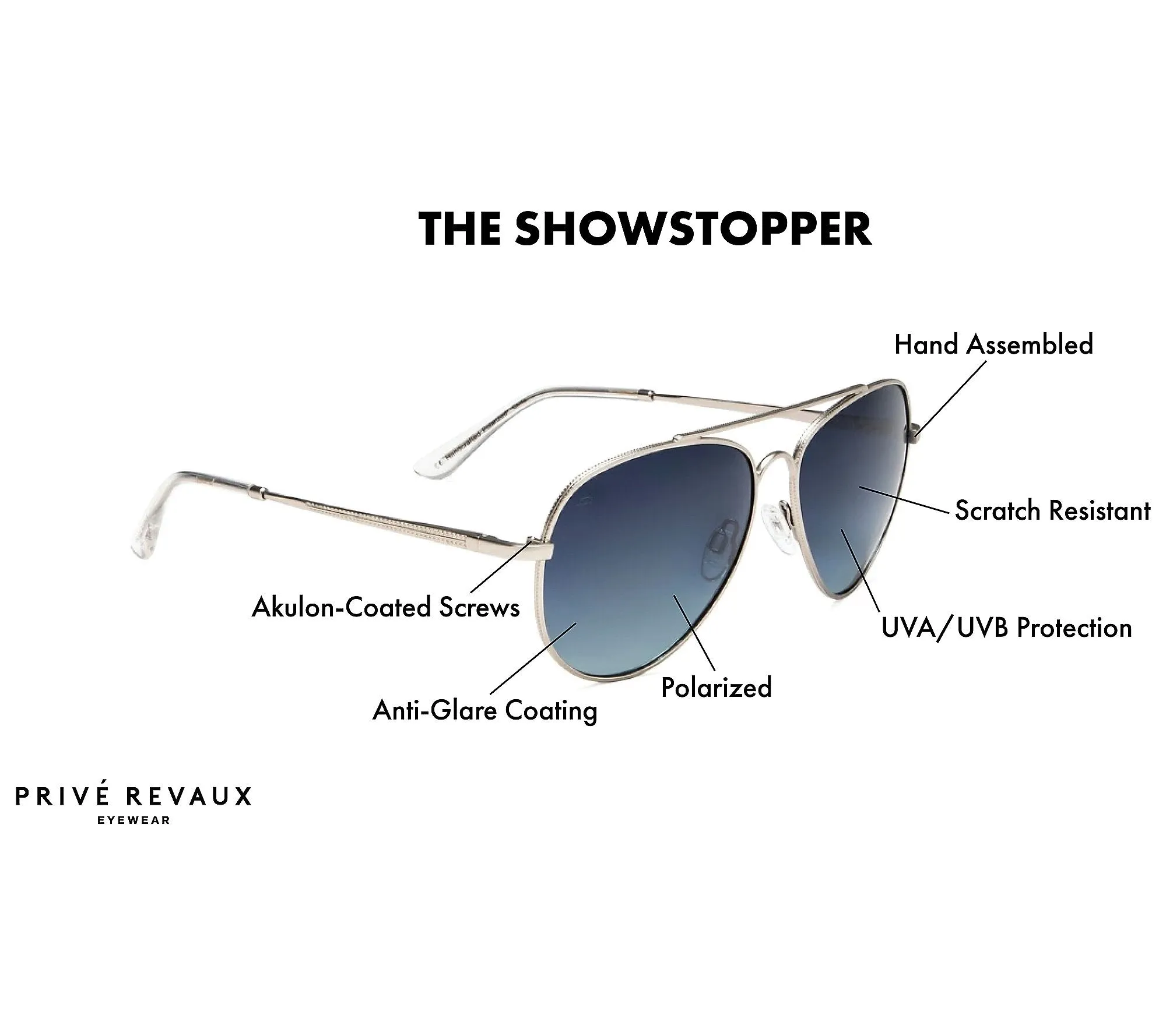 Prive Revaux The Showstopper Aviator Polarized Sunglasses