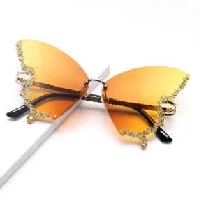 Punk Butterfly Rimless Sunglasses